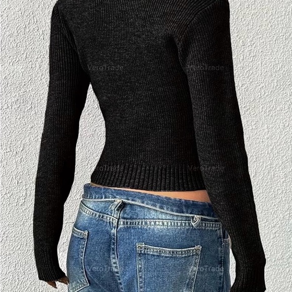 Cream Ribbed Knit Sweater - Picture 9 of 9